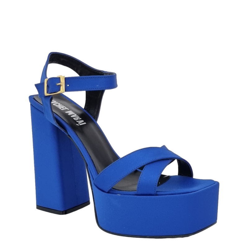 Sandali con tacco e 2025 plateau blu