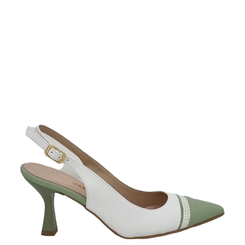 D collet chanel bicolore con tacco laccato