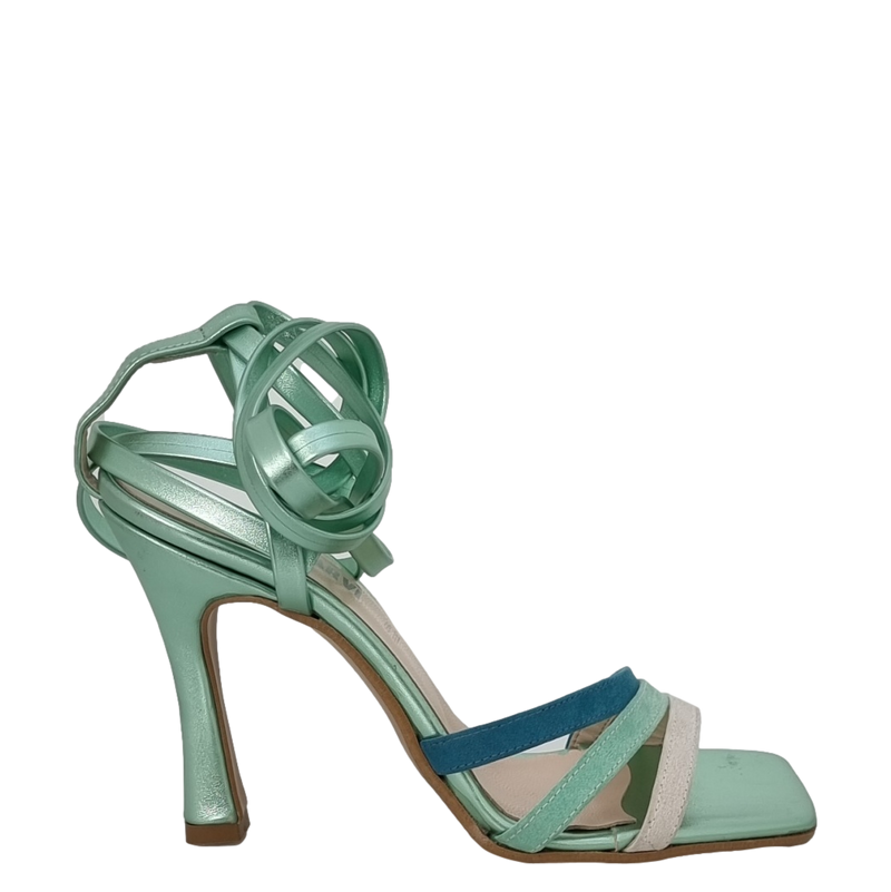 Sandali alla schiava multicolor con tacco alto