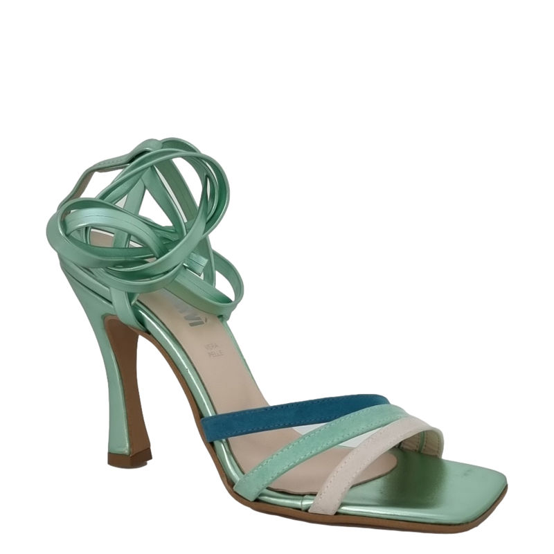 Sandali alla schiava multicolor con tacco alto