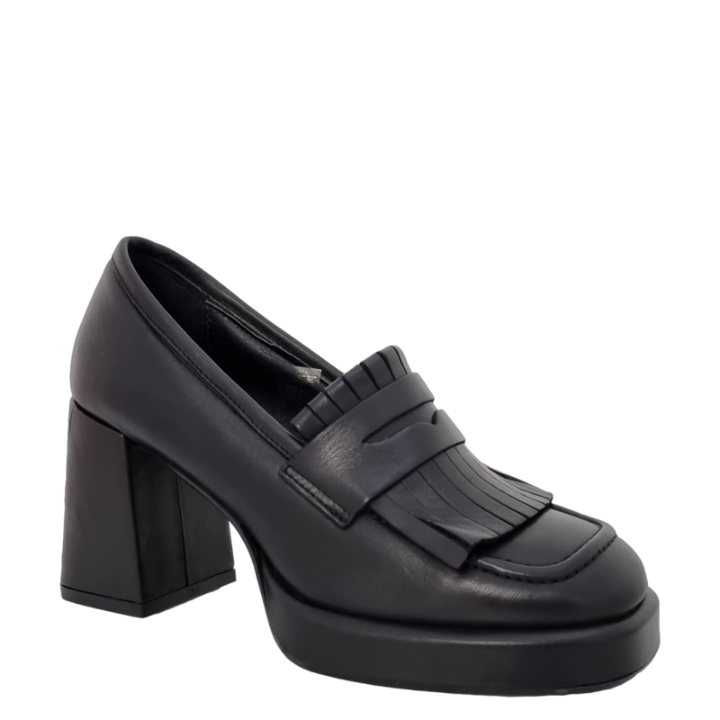 Mocassini con tacco e frange discount