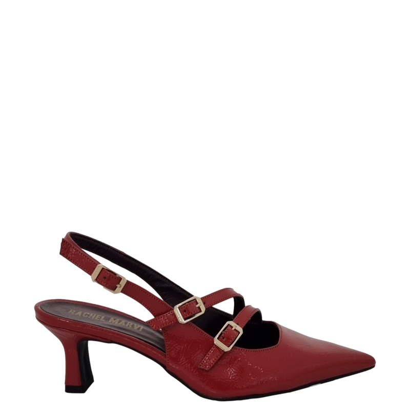 Décolleté chanel slide rosso con tacco basso F/W