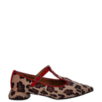 Ballerine animalier a punta con tacco a isola F/W