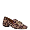 Mocassini animalier leopardati a punta quadrata e accessorio oro F/W