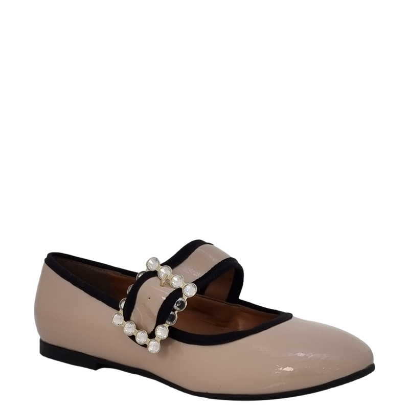 Ballerine naplak nude con fibbia e accessorio F/W