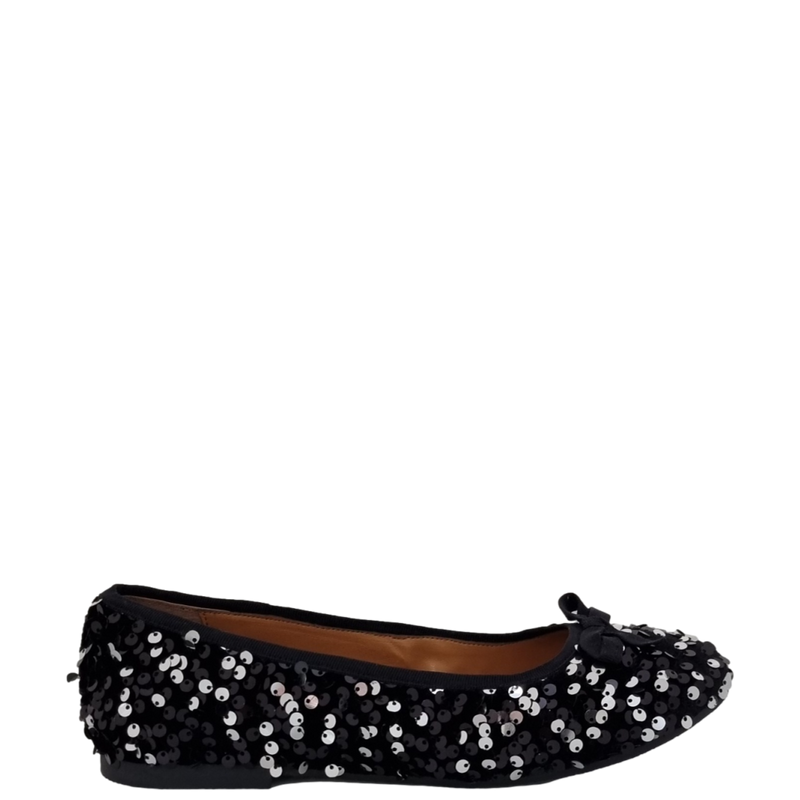 Ballerine con paillettes nero silver F/W