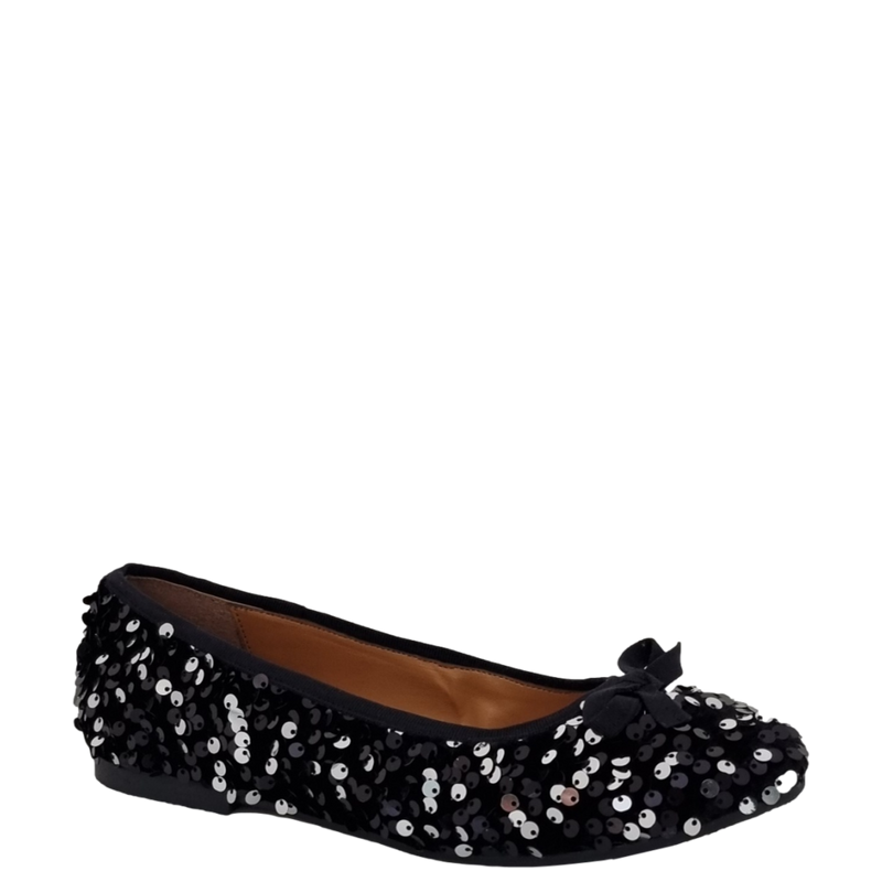 Ballerine con paillettes nero silver F/W