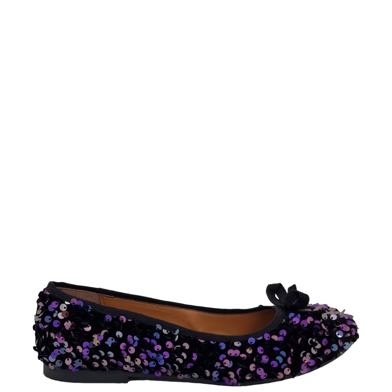 Ballerine con paillettes nero violet F/W