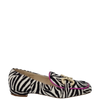 Mocassini animalier con tacco basso punta quadrata e accessorio oro