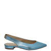 Ballerine a punta in laminato celeste con tacco basso