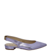 Ballerine a punta in laminato viola con tacco basso