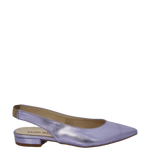 Ballerine a punta in laminato viola con tacco basso