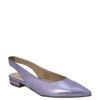 Ballerine a punta in laminato viola con tacco basso