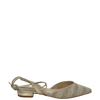 Ballerine a punta in rafia beige oro con laccetti alla schiava