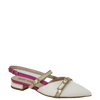 Ballerine chanel a punta bianco fuxia oro