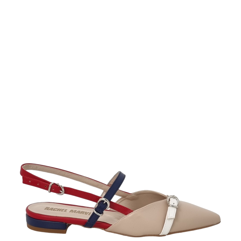 Ballerine chanel a punta nude multicolor
