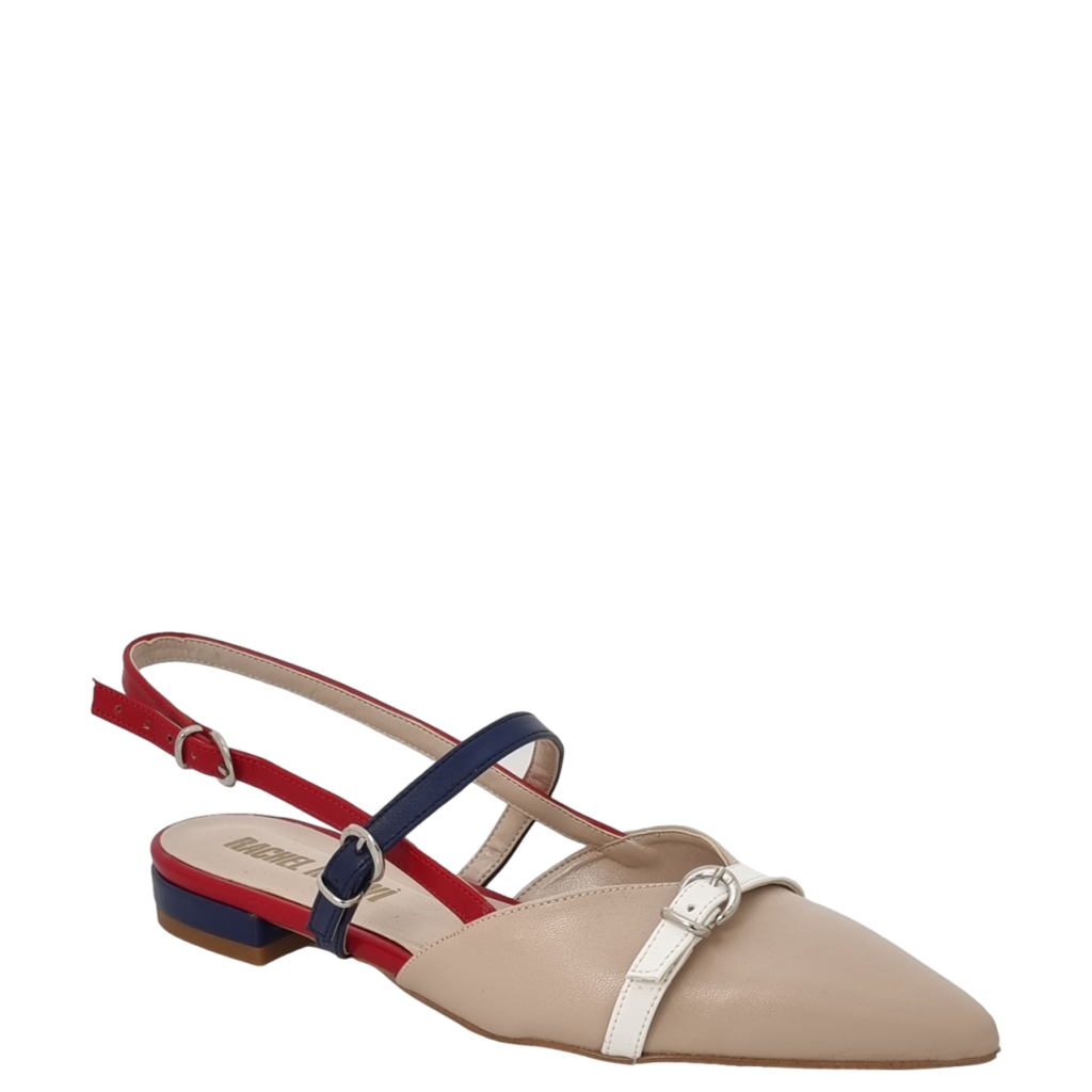 Ballerine chanel a punta nude multicolor