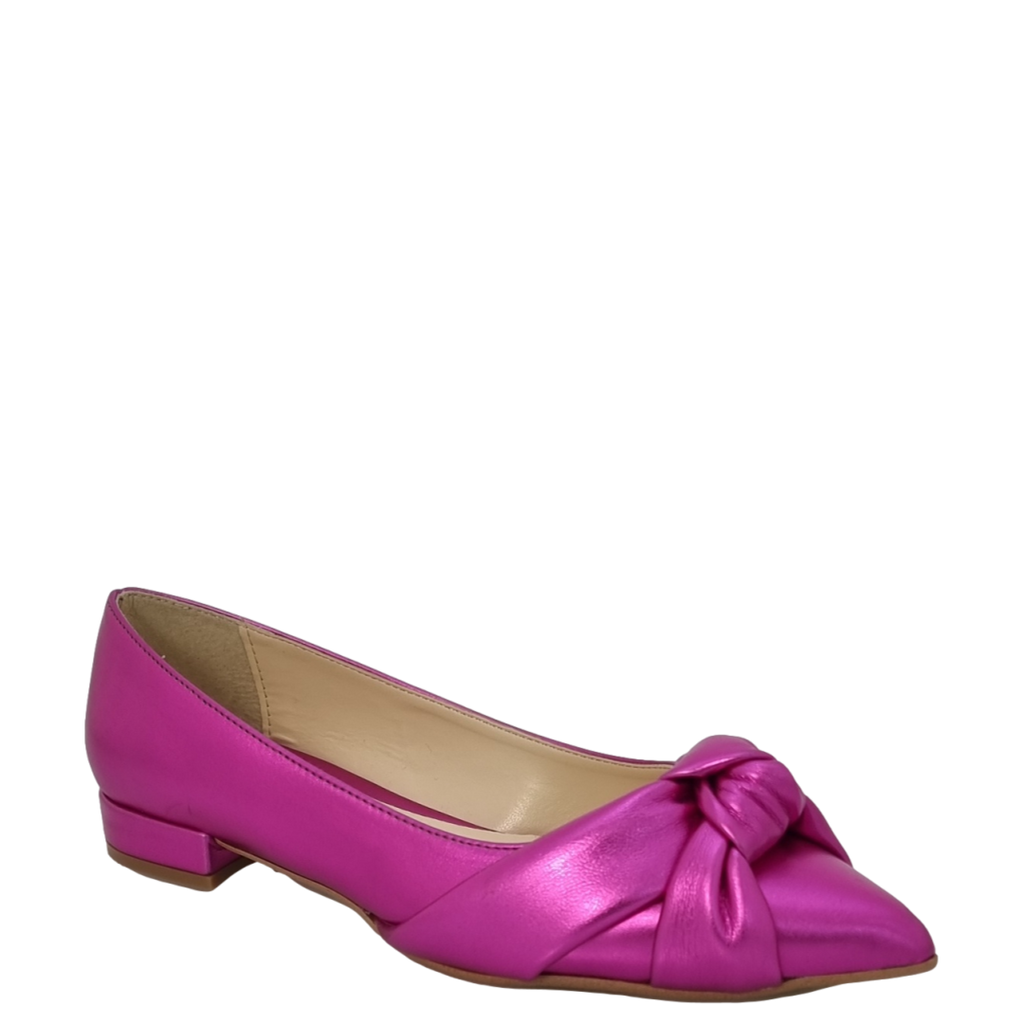 Ballerine a punta con nodo fuxia