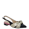 Ballerine chanel a punta con nodo nero fuxia oro
