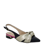 Ballerine chanel a punta con nodo nero fuxia oro
