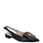 Ballerine chanel a punta nera con accessorio