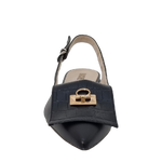 Ballerine chanel a punta nera con accessorio