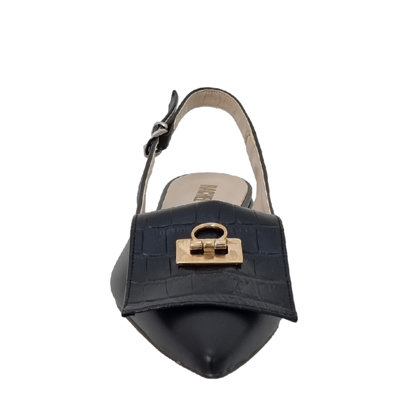 Ballerine chanel a punta nera con accessorio