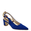 Décolleté chanel bluette con foulard e tacco a rocchetto