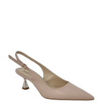 Décolleté chanel nude con tacco particolare oro