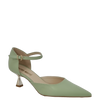Décolleté mary jane verde con tacco particolare oro