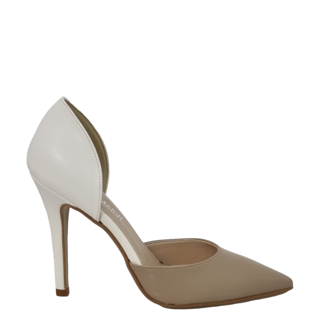 Decollete bicolore bianco nero top