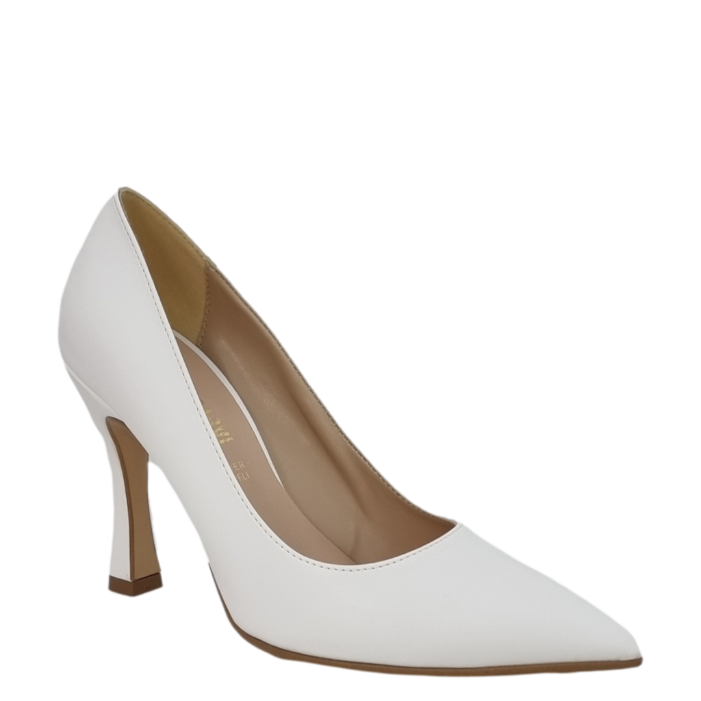 Décolleté bianco con tacco alto