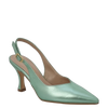 Décolleté chanel laminato verde con tacco medio