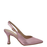 Décolleté chanel laminato rosa con tacco medio