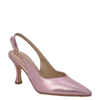 Décolleté chanel laminato rosa con tacco medio