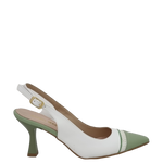 Décolleté chanel bicolore con tacco laccato
