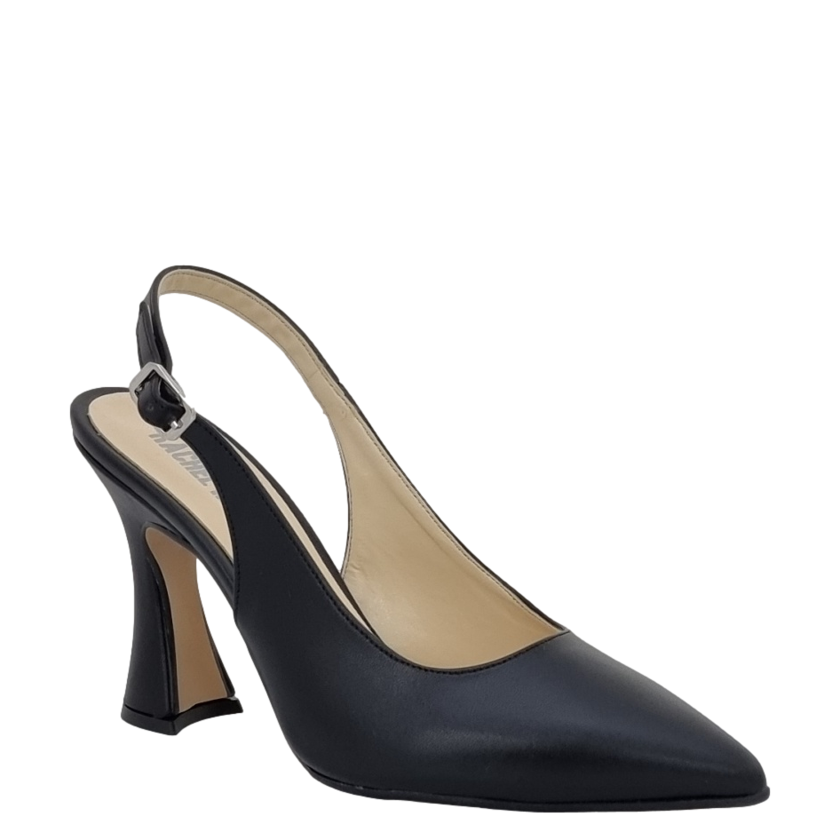 Décolleté chanel nero con tacco a rocchetto