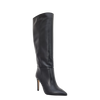 Stivale alto con tacco in pelle nero