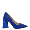 Décolleté bluette con tacco a piramide