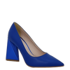 Décolleté bluette con tacco a piramide