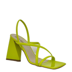 Sandali giallo mignon oro con tacco a piramide