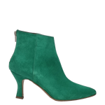 Tronchetti con tacco pelle scamosciata verde