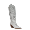 Stivali texani con tacco laserati pelle bianco