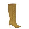 Stivale alto con tacco in pelle giallo