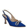 Décolleté chanel raso bluette con fiocco strass