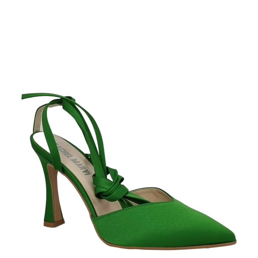 Décolleté mignon raso verde alla schiava