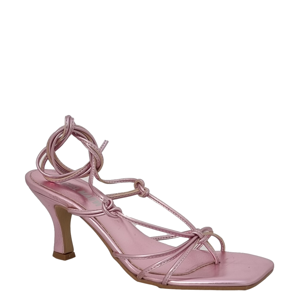 Sandali infradito alla schiava laminato rosa