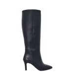 Stivali con tacco in pelle nero F/W