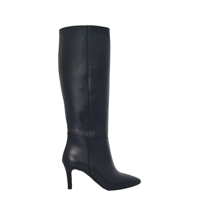 Stivali con tacco in pelle nero F/W