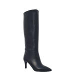 Stivali con tacco in pelle nero F/W